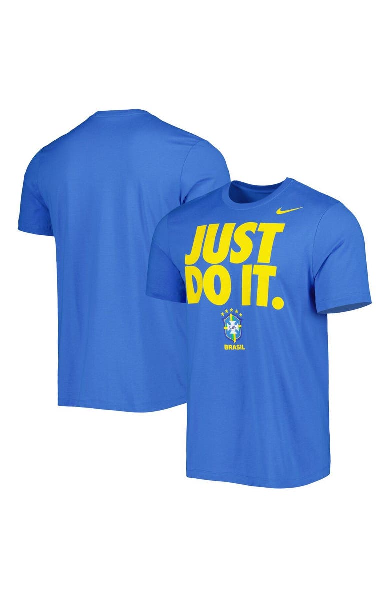 Nike Men's Nike Blue Brazil National Team Just Do It T-Shirt, Main, color, 