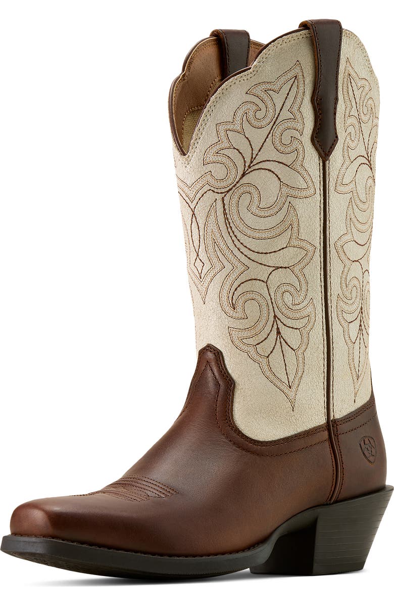 Ariat Round Up Square Toe Western Boot, Alternate, color, Vintage Caramel