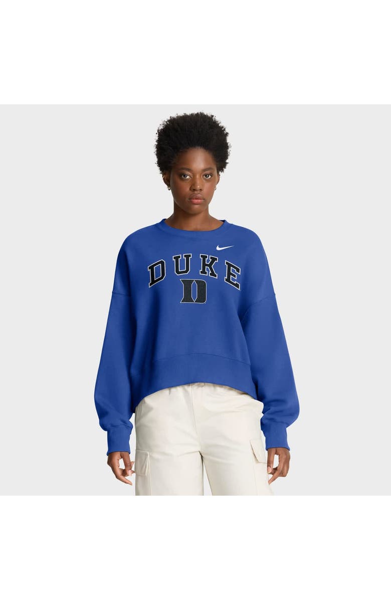Nike Women's Nike Royal Duke Blue Devils Oversized Phoenix Arch Pullover Sweatshirt, Main, color, Royal