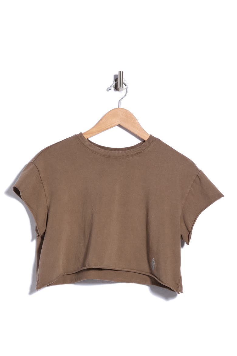 Hot Shot Stretch Cotton Crop Tee, Main, color, TAN