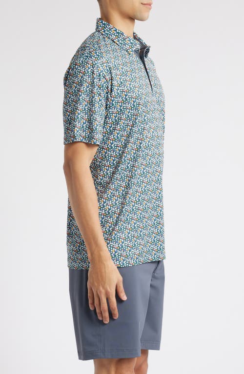 Swannies Ridge Floral Golf Polo In Graphite