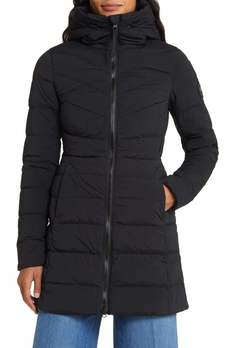 Clair 750 Fill Power Down Puffer Coat, Main, color, BLACK