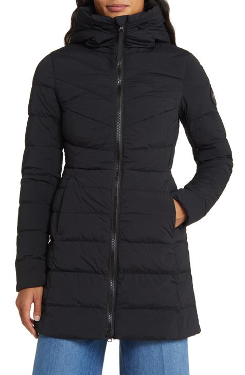 Long goose down coat hotsell