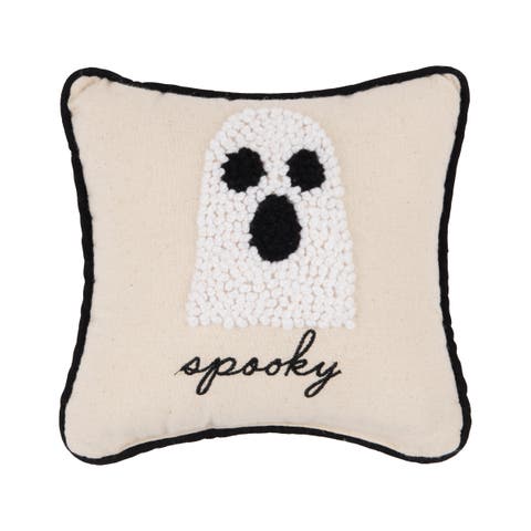Halloween Ghost French Knot Small/Petite Accent Pillow, 8" x 8"