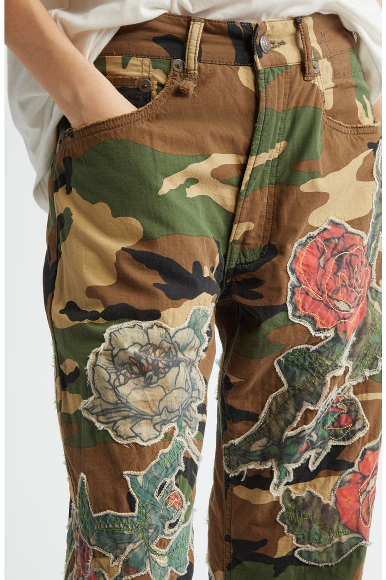 R13 Floral Appliqué X-Boyfriend Camo Pants (Women) | Nordstrom