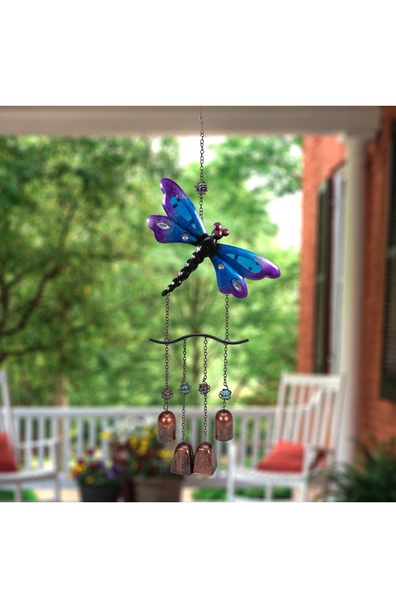 Northlight 24" Purple and Bronze Dragonfly Outdoor Garden Windchime, Alternate, color, Purple