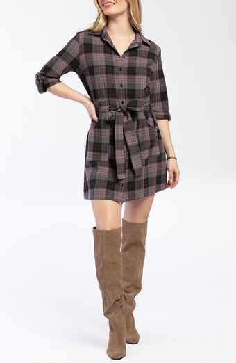 Plaid Mini Shirtdress