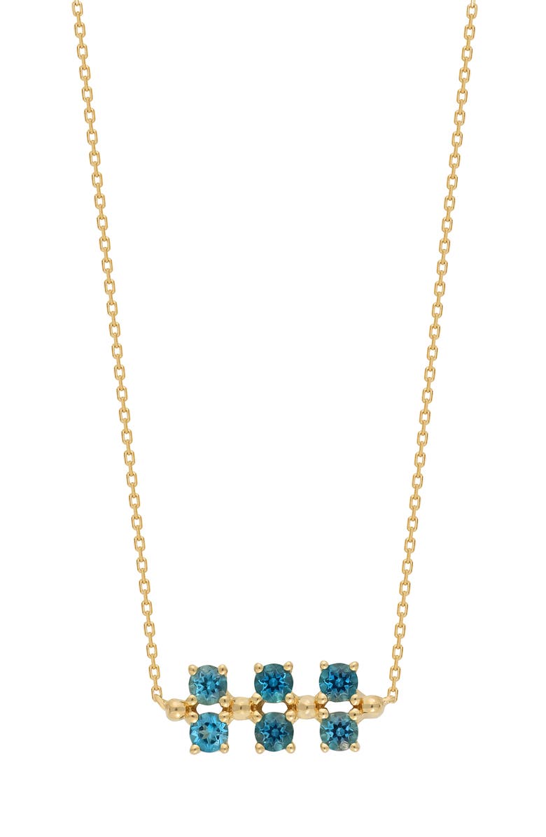 Bony Levy Three-Row Semiprecious Stone Pendant, Main, color, 14K Yg London Blue Topaz