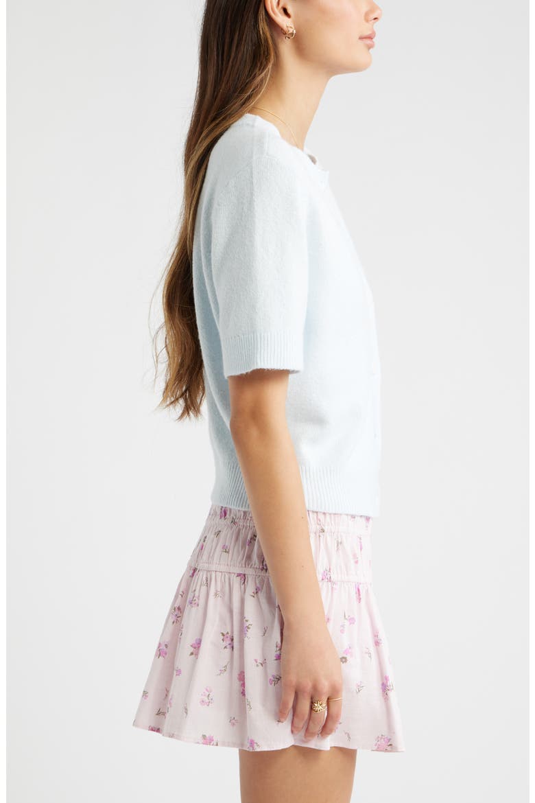 Short Sleeve Cardigan, Alternate, color, BLUE BREEZE