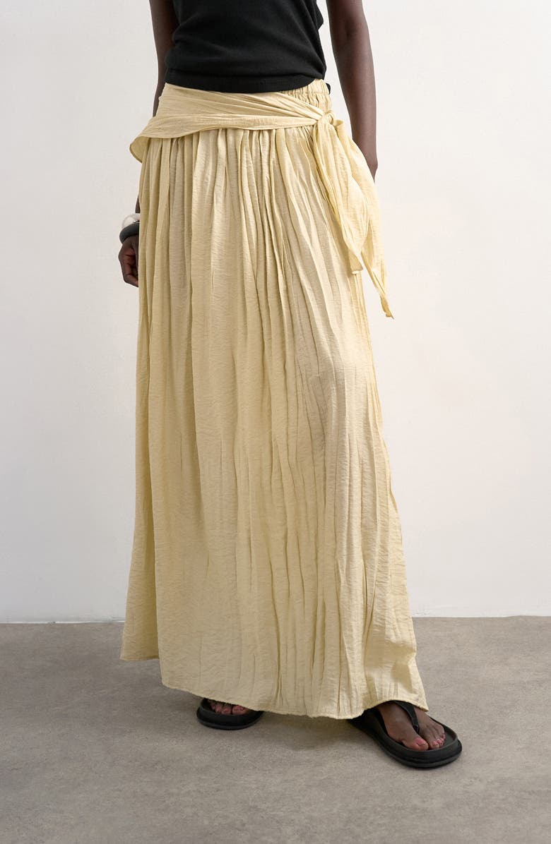 Topshop Sash Tie Crinkle Maxi Skirt, Main, color,