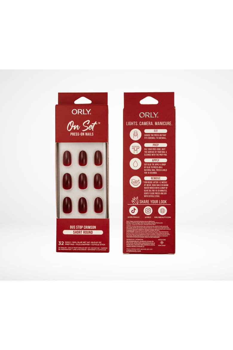 Bus Stop Crimson Solid Press-On Nails, Alternate, color, None