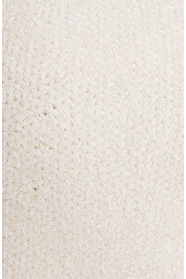 Fringe Trim A-Line Bouclé Miniskirt, Alternate, color, ICONIC MILK