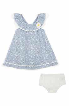 Pippa & Julie Larkin Daisy Stripe Sundress & Bloomers Set