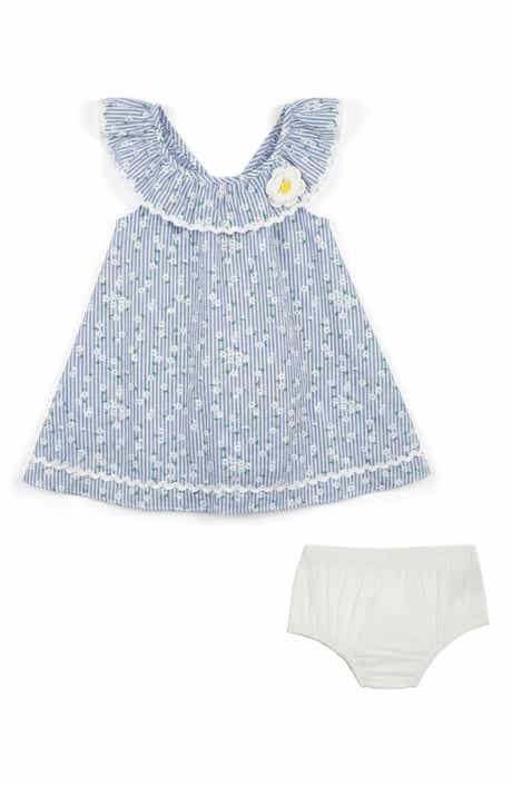 Pippa & Julie Larkin Daisy Stripe Sundress & Bloomers Set