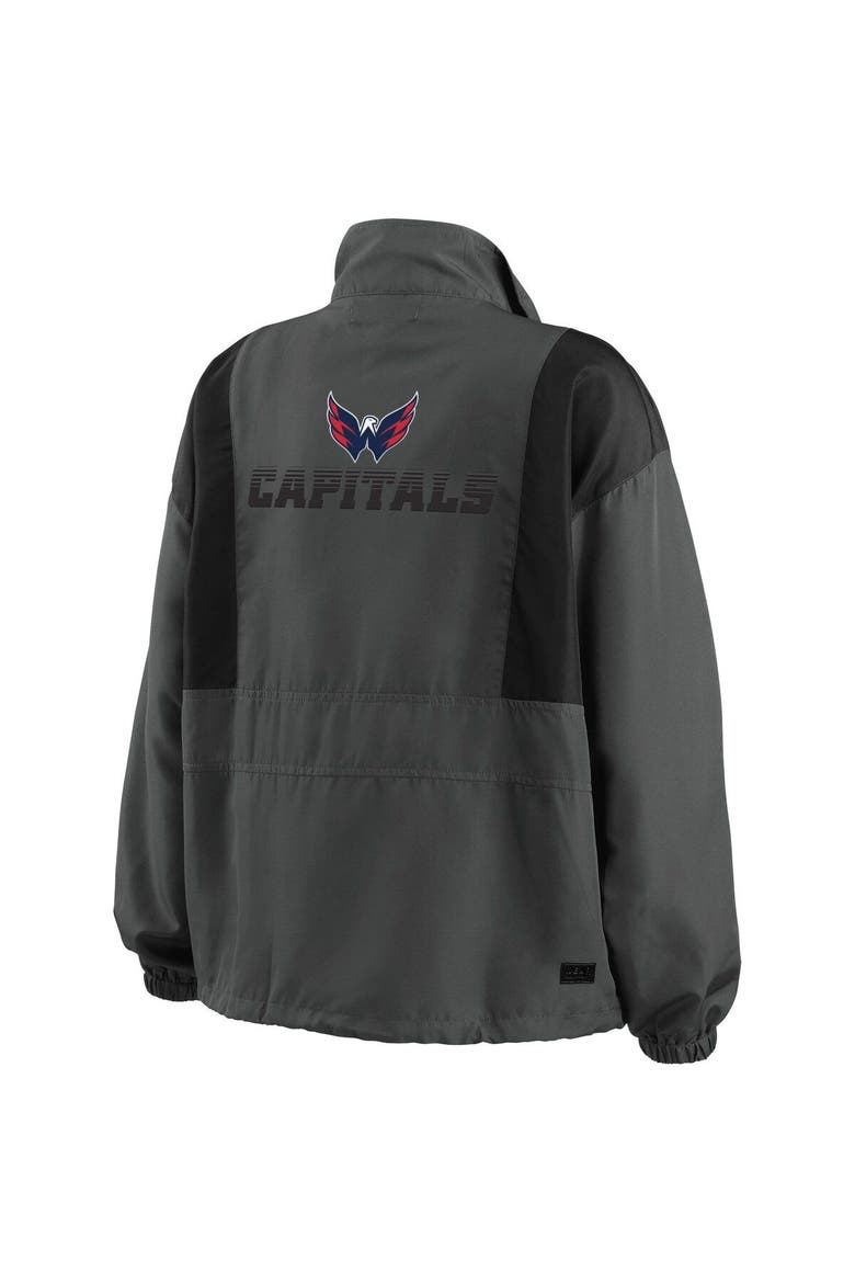 Women's WEAR by Erin Andrews Charcoal Washington Capitals Popover Packable Half-Zip Jacket, Alternate, color, Charcoal