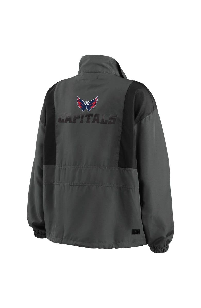 WEAR by Erin Andrews Women's WEAR by Erin Andrews Charcoal Washington Capitals Popover Packable Half-Zip Jacket, Alternate, color, 