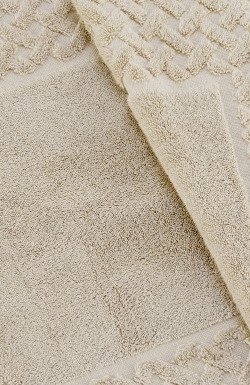 Christy Trellis Textured Cotton Rayon Fibre Blend Bath Mat In Oak