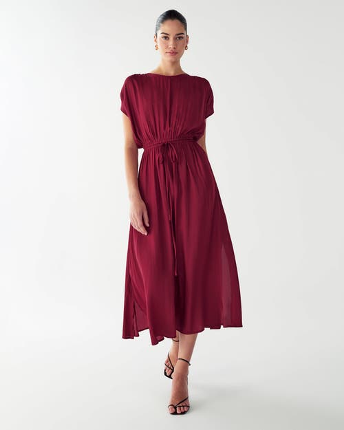 Willa Carol Tucked Dress In Burgundy