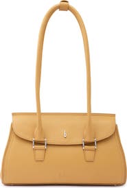 behno Coco Baguette Pebble Leather Shoulder Bag
