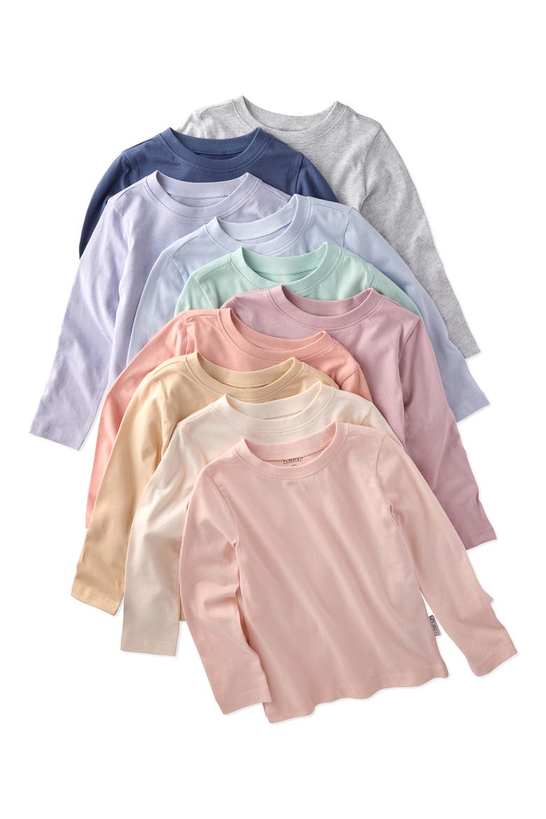 London 10-Pack Assorted Organic Cotton T-Shirts, Main, color, SORBET FROST RAINBOW