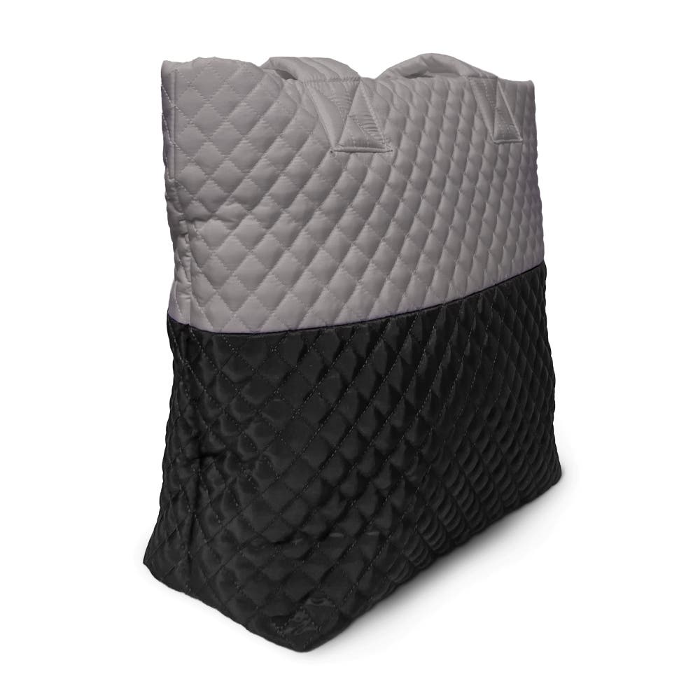 Newport Two-Tone Quilted Tote Bag, Alternate, color, Light Grey/Black