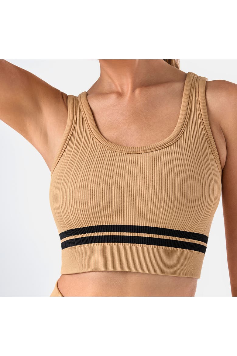 Seamless Vibe Rib Bra, Alternate, color, CAPPUCINO