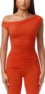 Naked Wardrobe Ruched One-Shoulder Top
