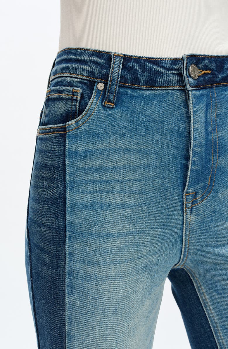 Bayeas Two-Tone High Waist Straight Leg Jeans, Alternate, color, 