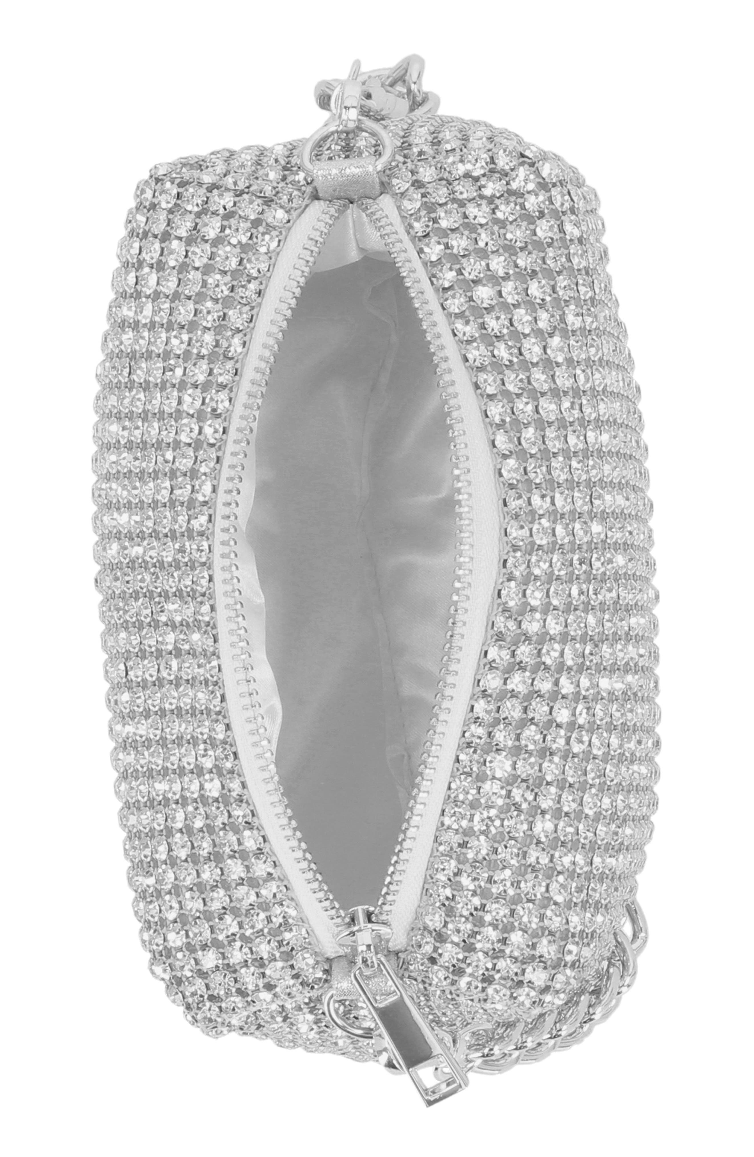 Jessica McClintock Shane Crystal Mesh Shoulder Bag, Alternate, color, 