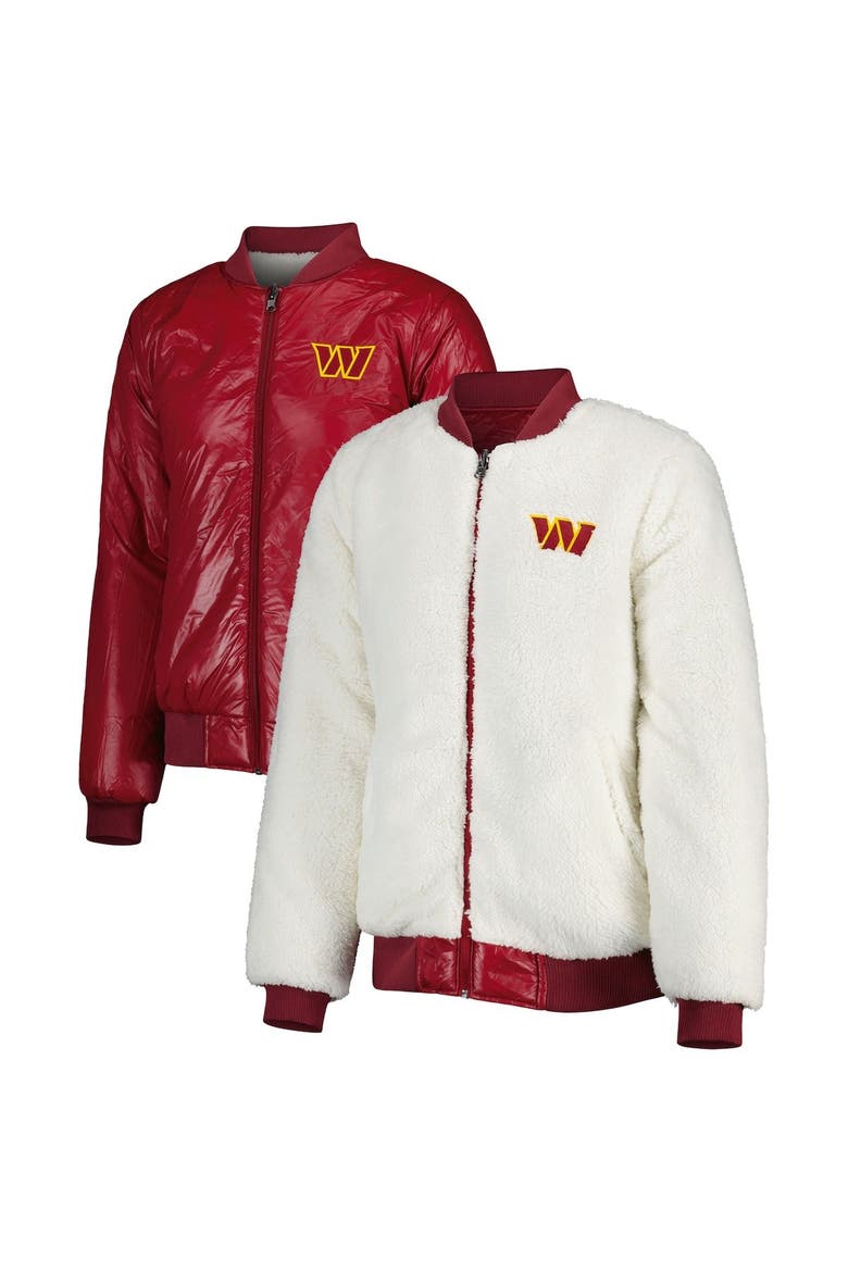 Women's G-III 4Her by Carl Banks Oatmeal/Burgundy Washington Commanders Switchback Reversible Full-Zip Jacket, Main, color, Oatmeal