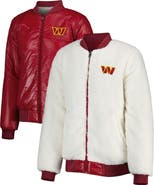G-III 4HER BY CARL BANKS Women's G-III 4Her by Carl Banks Oatmeal/Burgundy Washington Commanders Switchback Reversible Full-Zip Jacket