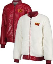 G-III 4HER BY CARL BANKS Women's G-III 4Her by Carl Banks Oatmeal/Burgundy Washington Commanders Switchback Reversible Full-Zip Jacket