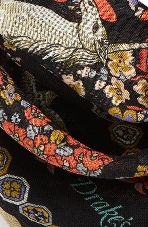 Drake's Mythical Forest Print Wool & Silk Bandana In Multi