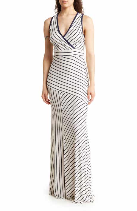 GO COUTURE Sleeveless Maxi Stripe Dress