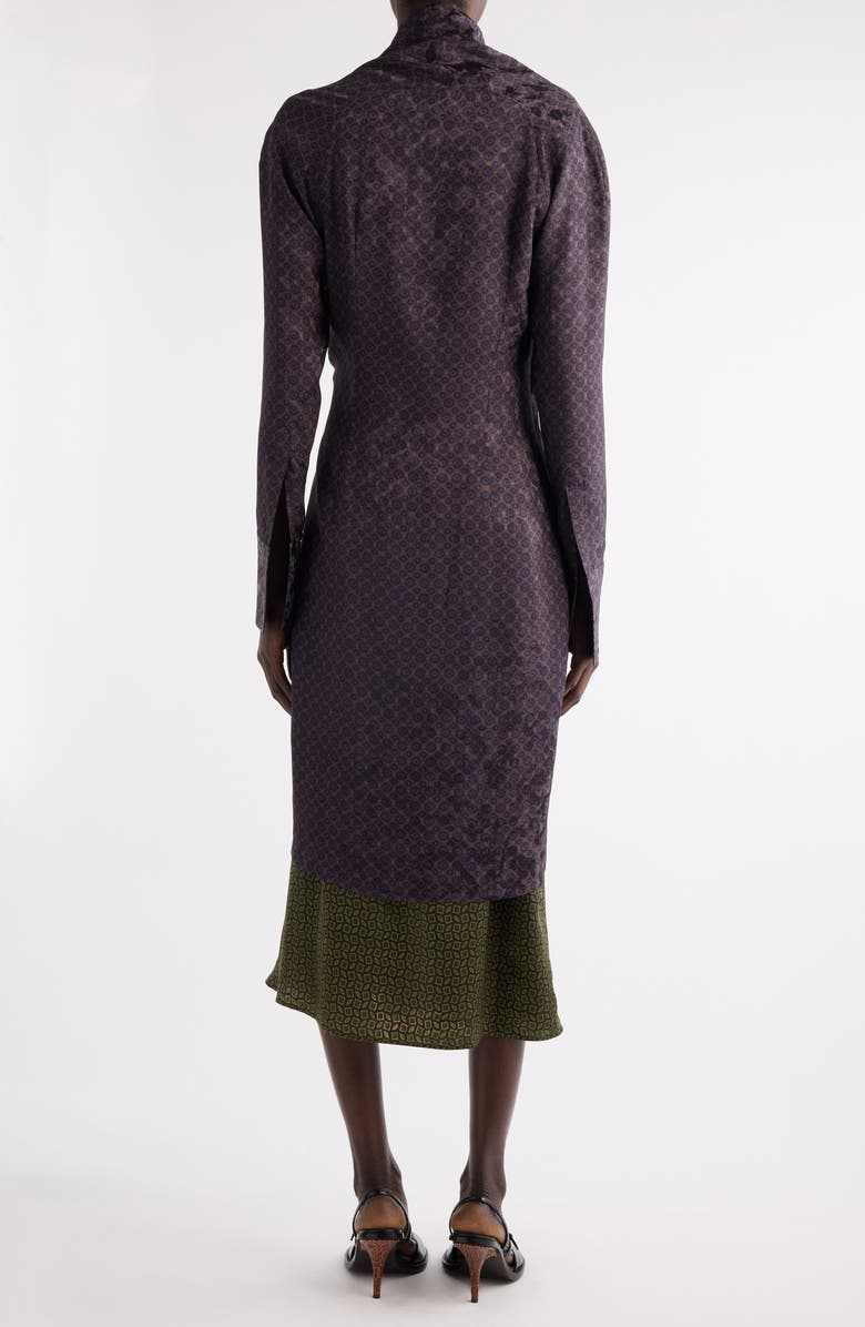 Dries Van Noten Delsey Long Sleeve Midi Dress, Alternate, color, Brown