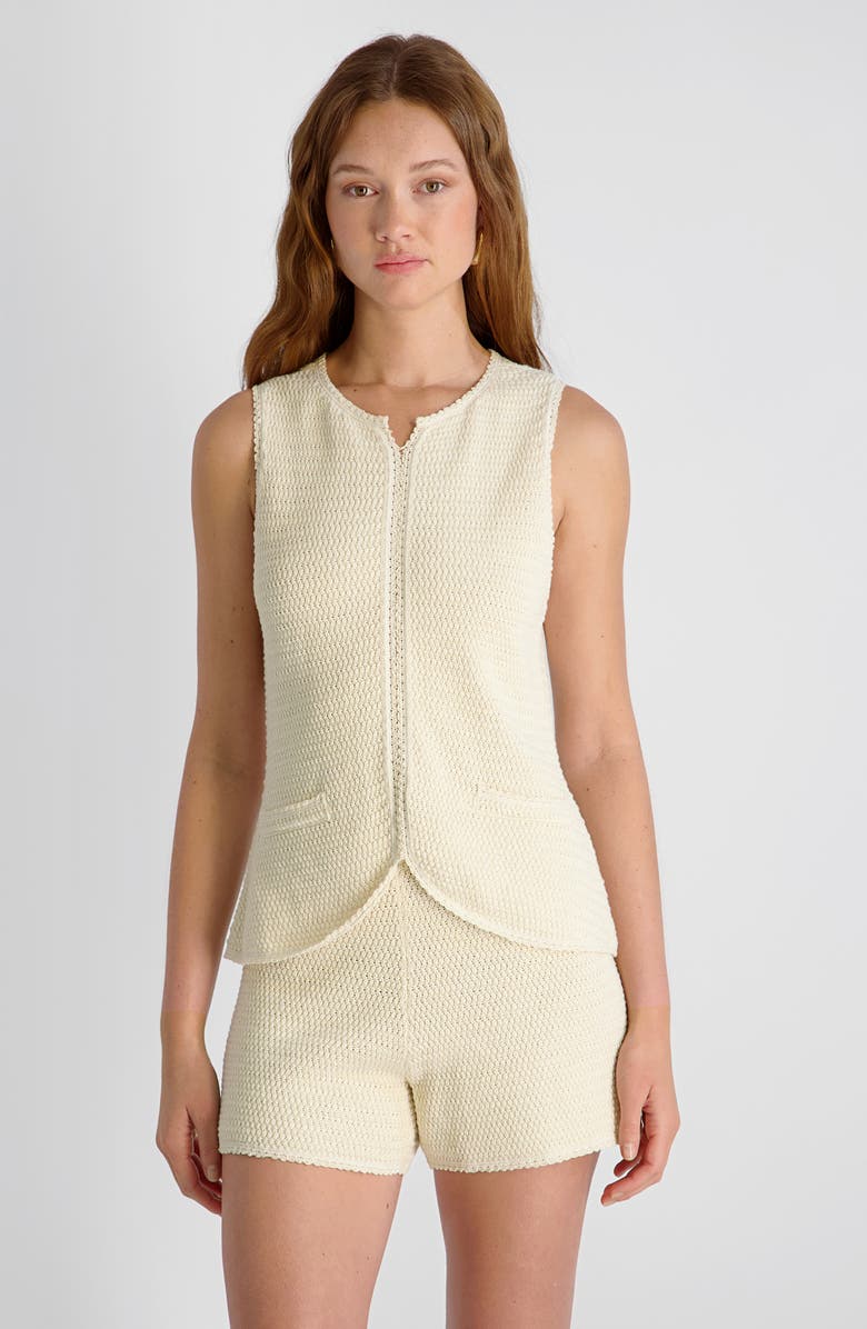 French Connection Mozart Open Stitch Shorts, Alternate, color, Ecru