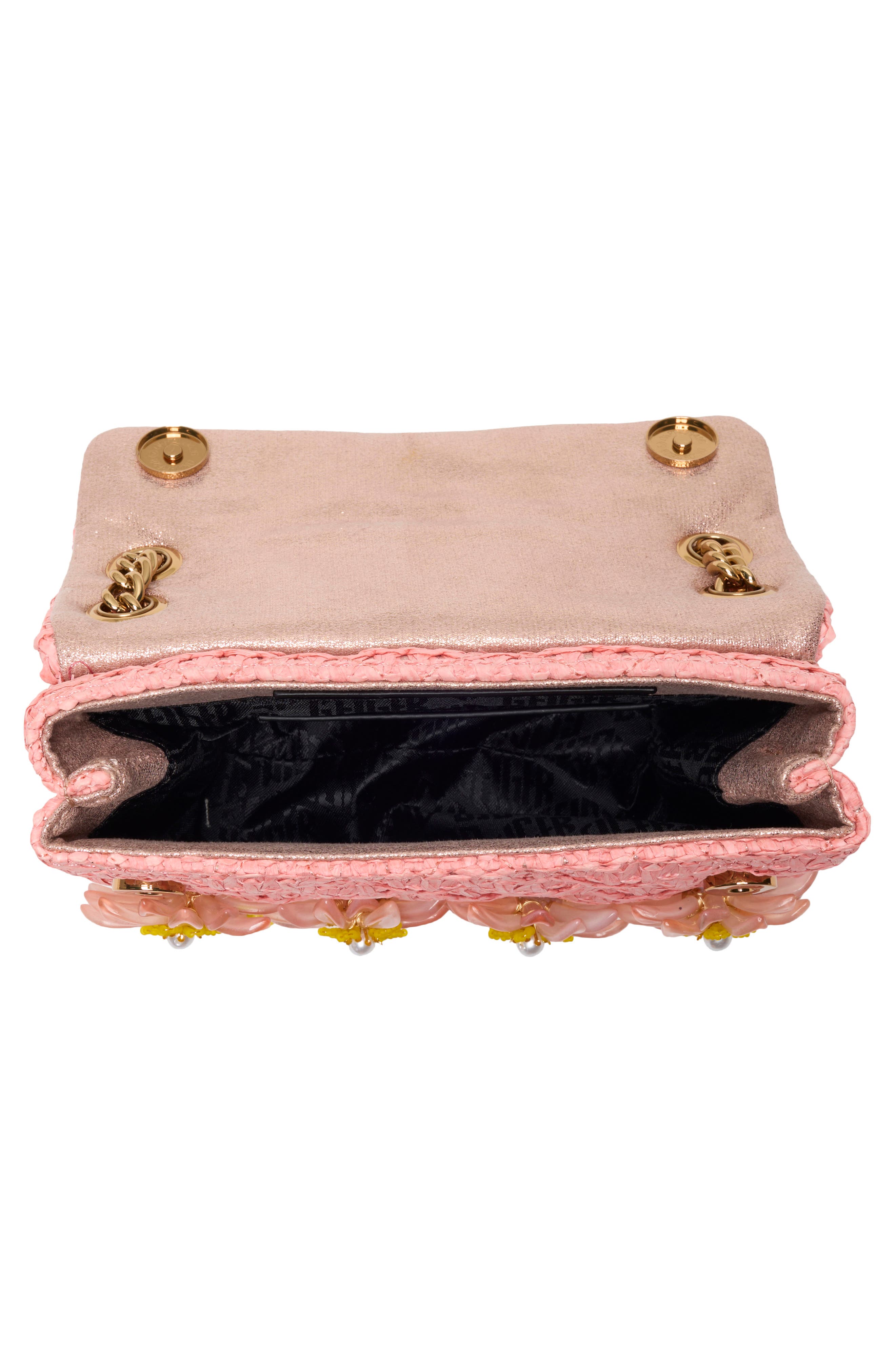 Kurt Geiger London Mini Kensington Raffia Convertible Shoulder Bag, Alternate, color, Light Pink/ Pastel Orange