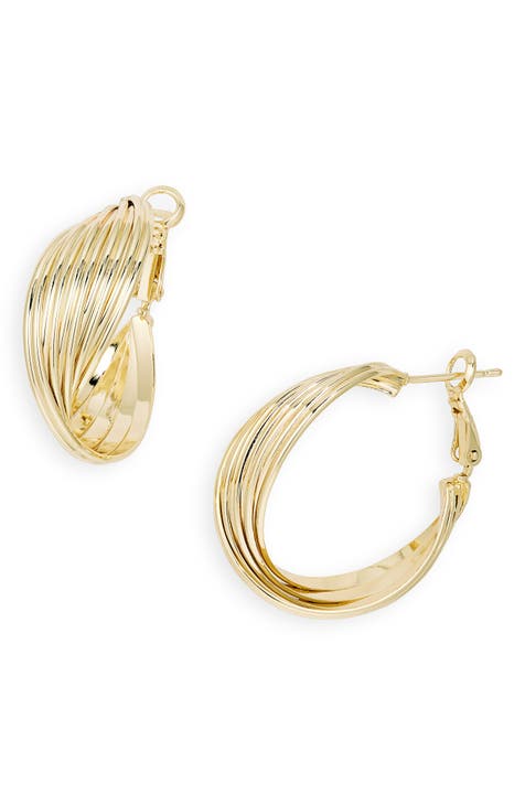 Textured Wide Hoop Earrings