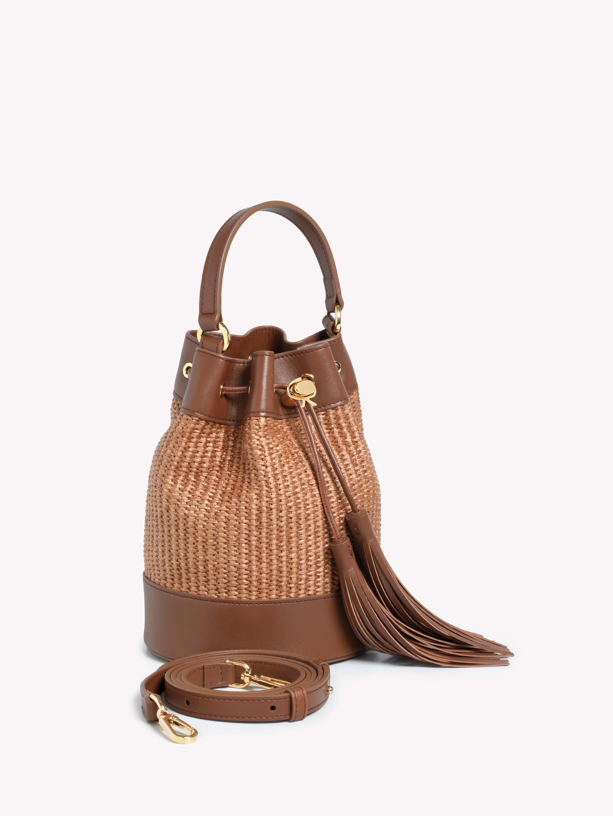 Gianvito Rossi Sienna Bag, Alternate, color, Brown Raffia And Leather