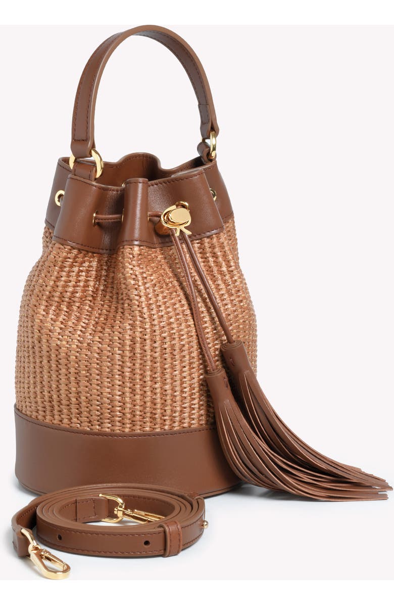 Gianvito Rossi Sienna Bag, Alternate, color, Brown Raffia And Leather