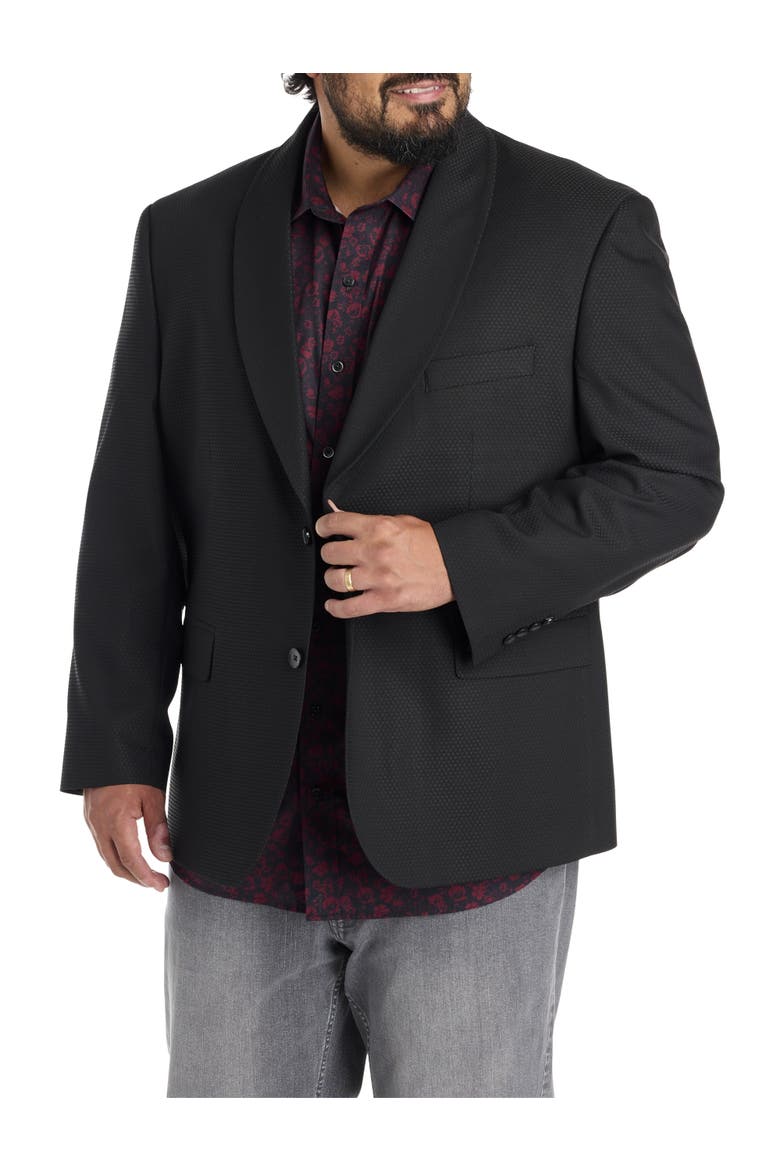 Big & Tall Sophisticated Textured Jacket-Relaxer Sport Coat, Main, color, BLACK