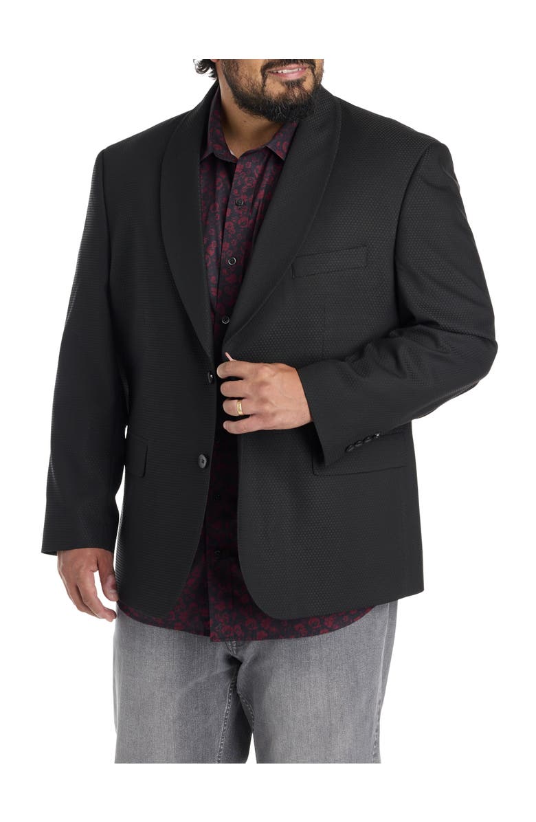 Synrgy Big & Tall Sophisticated Textured Jacket-Relaxer Sport Coat, Main, color, Black