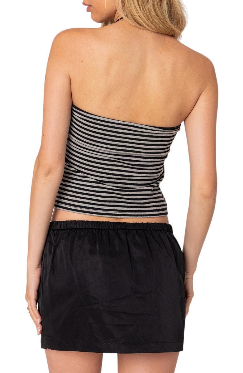 EDIKTED Lilah Stripe Tube Top, Alternate, color, Black-And-Gray