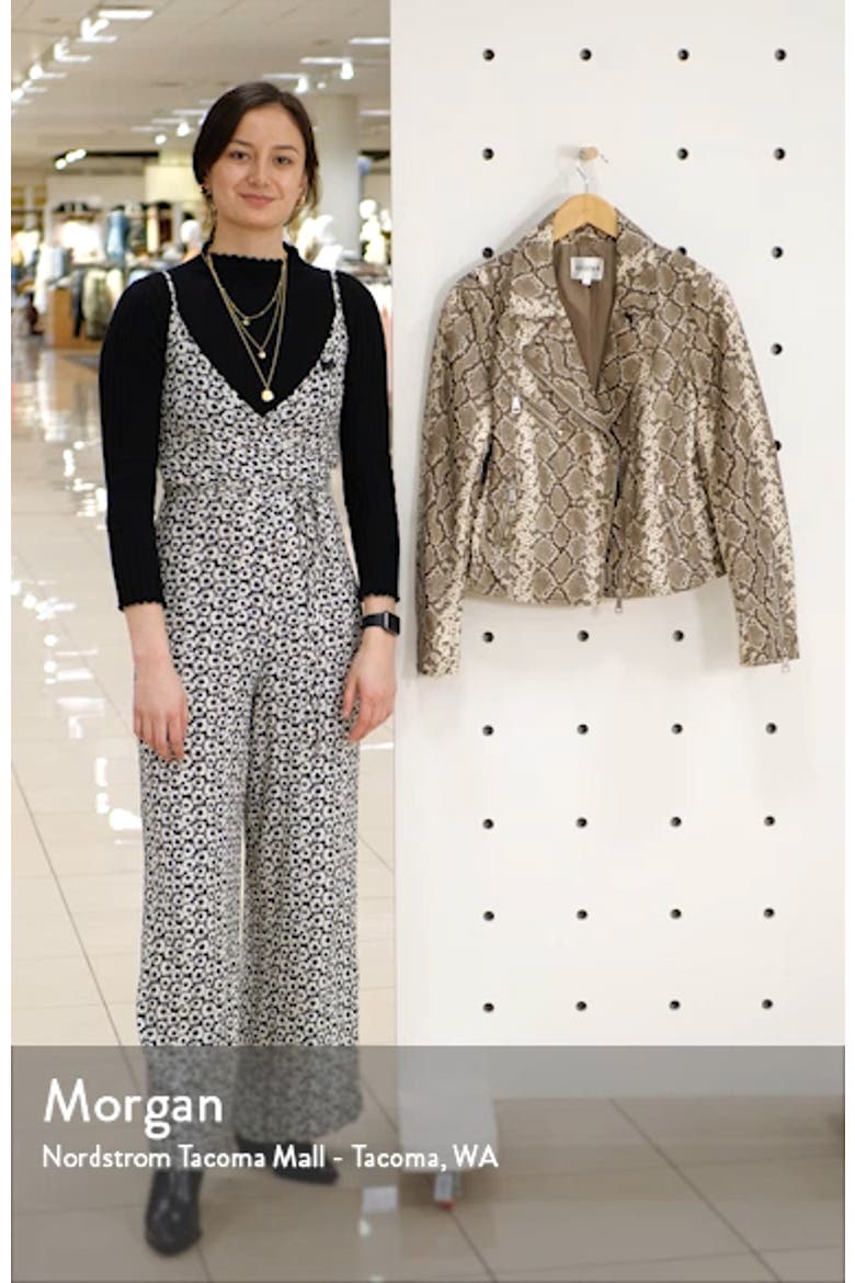 Snake Print Faux Leather Moto Jacket video