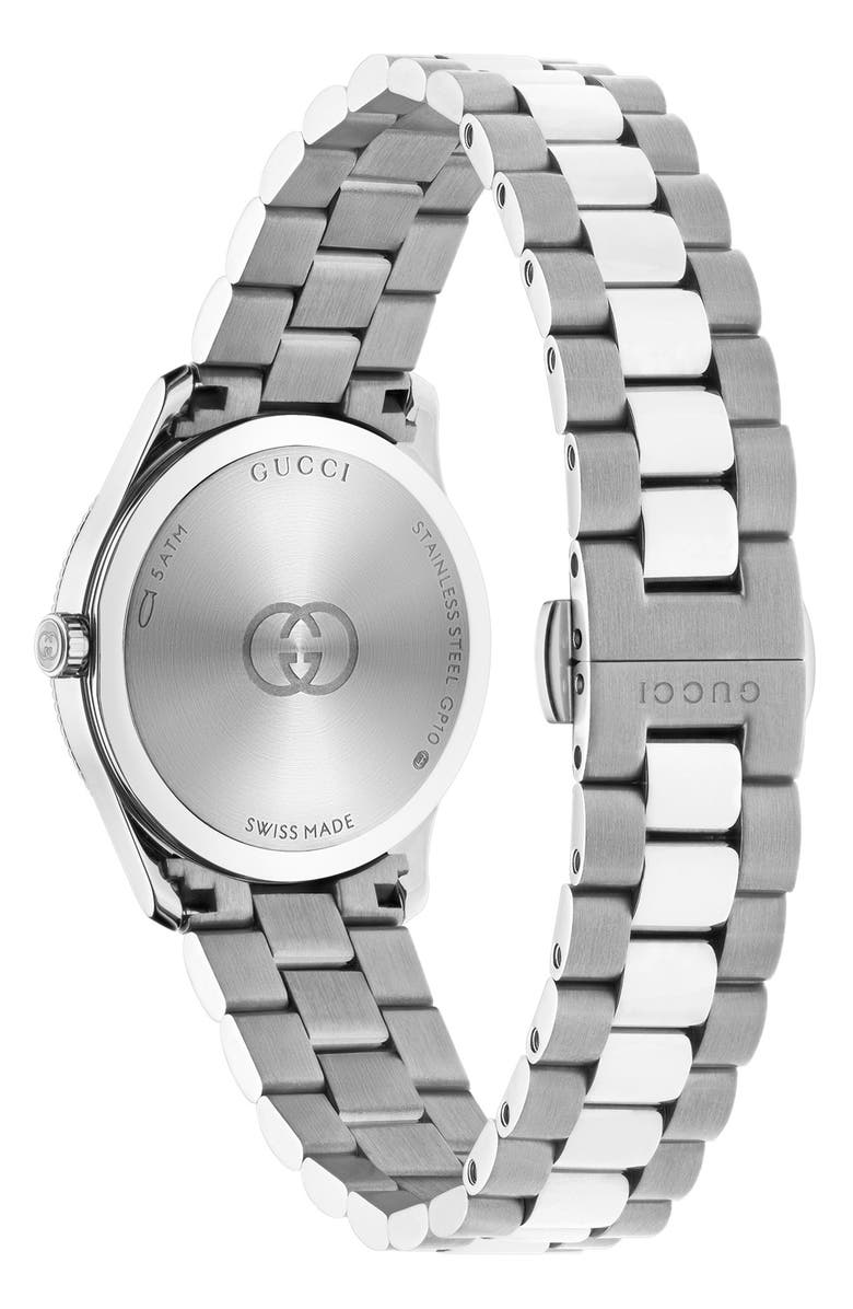 Gucci G-Timeless Diamond Slim Bracelet Watch, 29mm, Alternate, color, Blue/ Silver