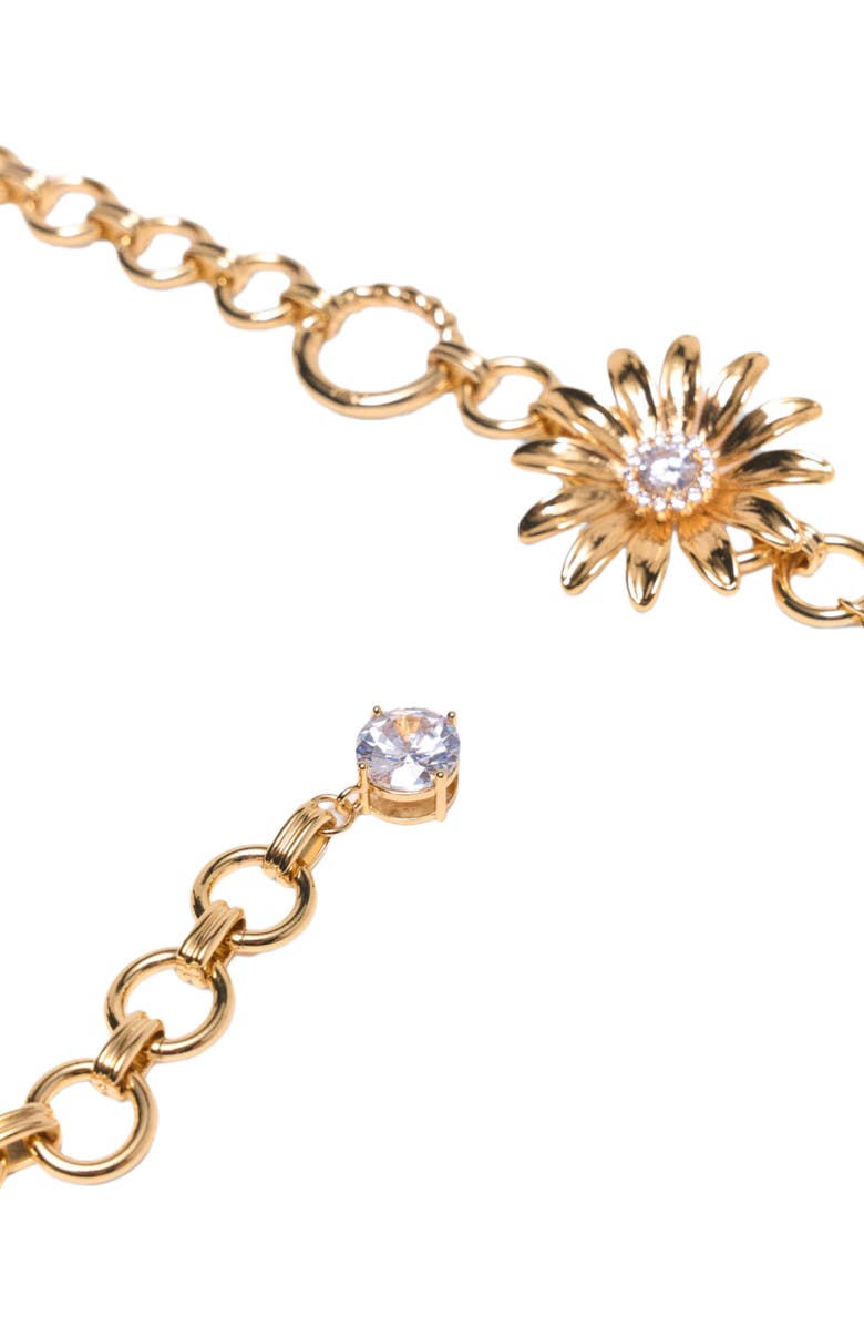 maje Chain belt with flowers, Alternate, color, Gold