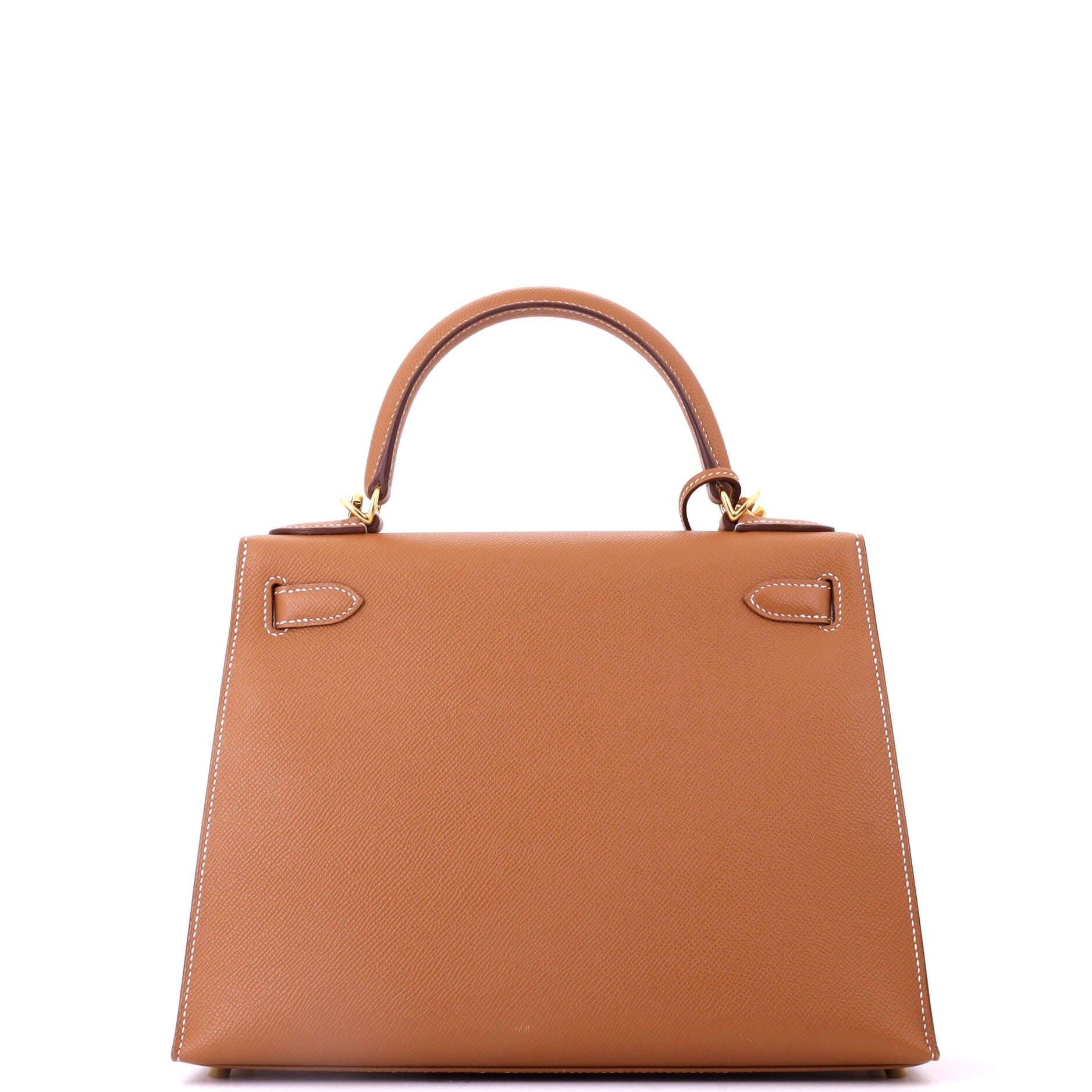 Pre-Owned Hermes Kelly Handbag Brown Epsom with Gold Hardware 28, Alternate, color, Gold