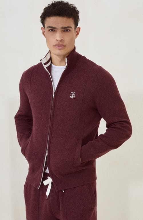 Brunello Cucinelli High-neck Zip-up Cardigan In Red