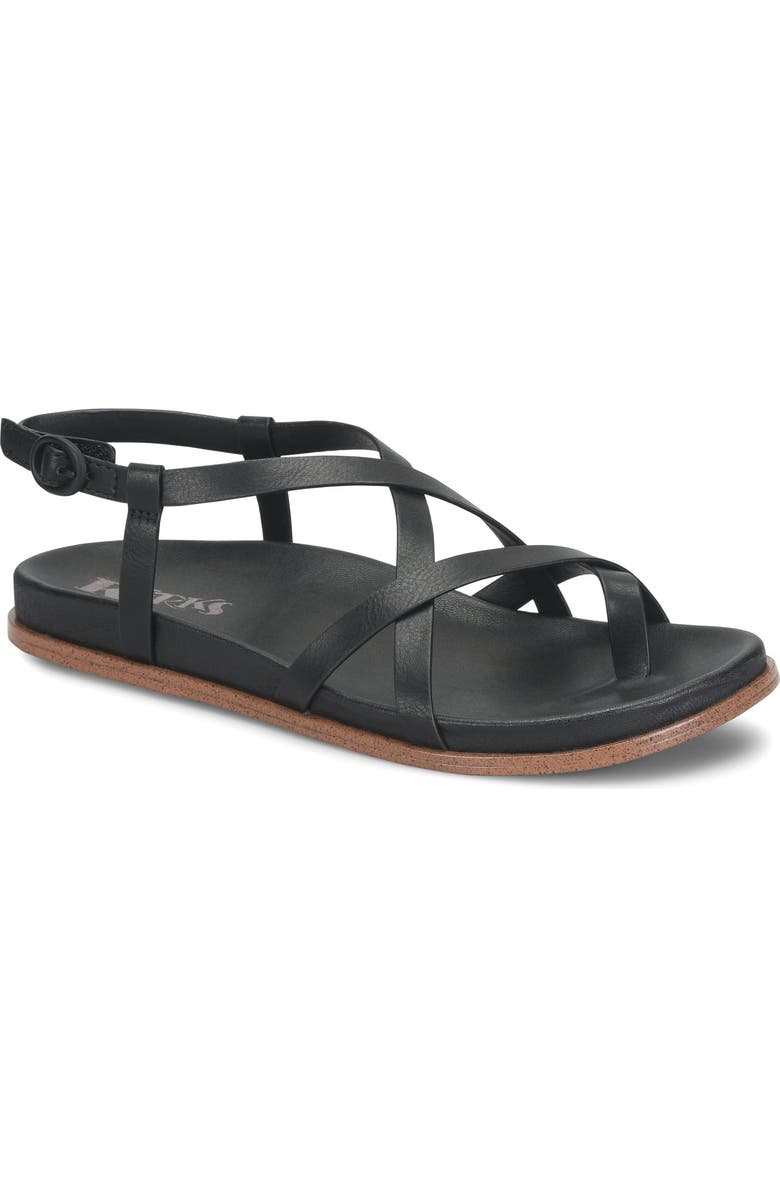 KORKS Arica Toe Loop Sandal, Main, color, Black