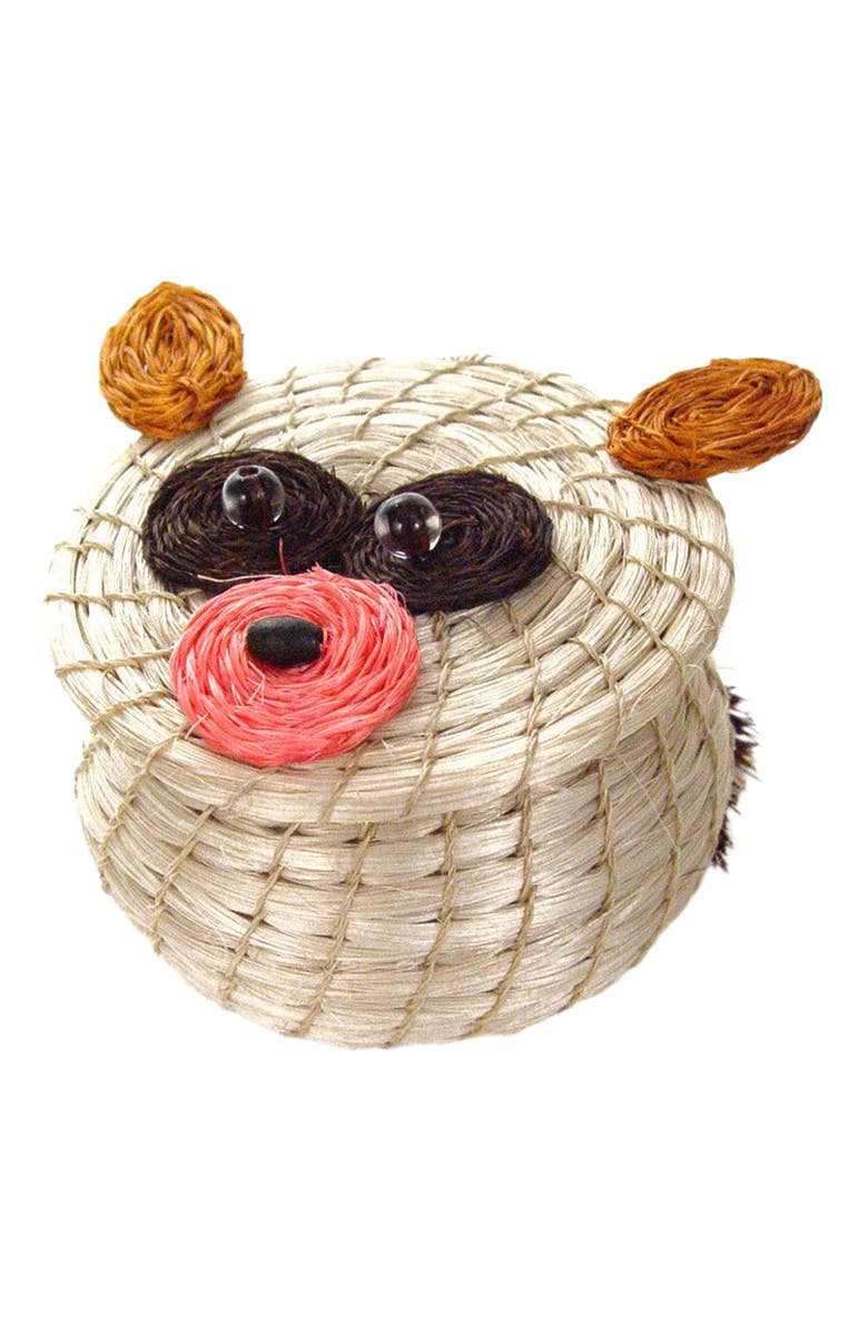 Mbare Animal Lidded Basket, Alternate, color, Bush Baby